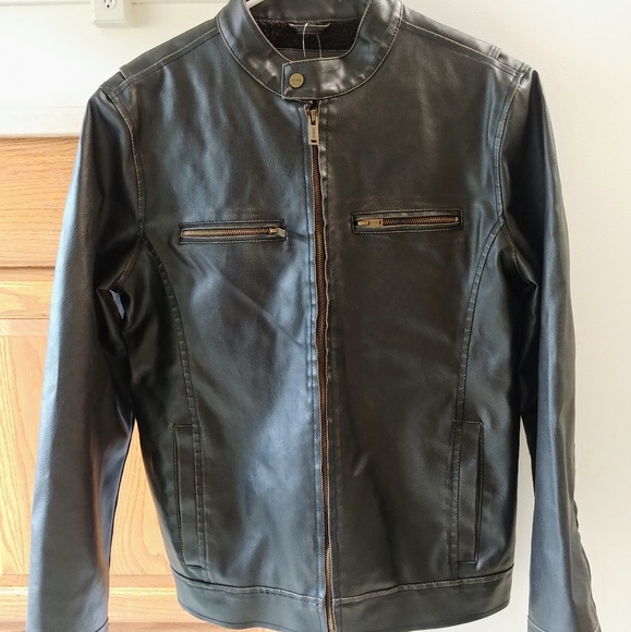 guess biker leather jacket